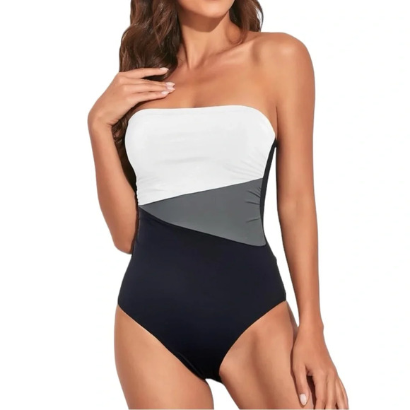 NWT Women’s Monokini 1 Piece Strapless Bathing Suit - Picture 4 of 5